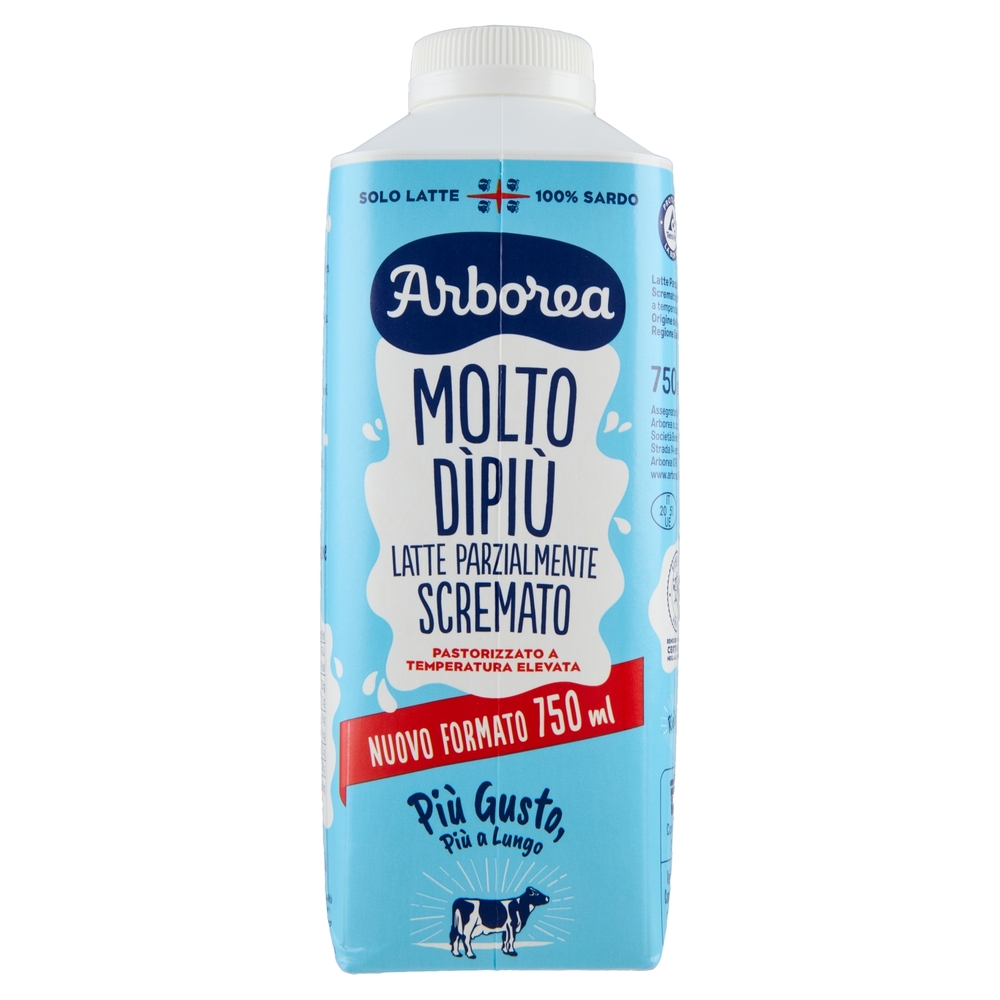 Arborea Molto DìPiù Latte Parzialmente Scremato Pastorizzato a Temperatura Elevata 750 ml